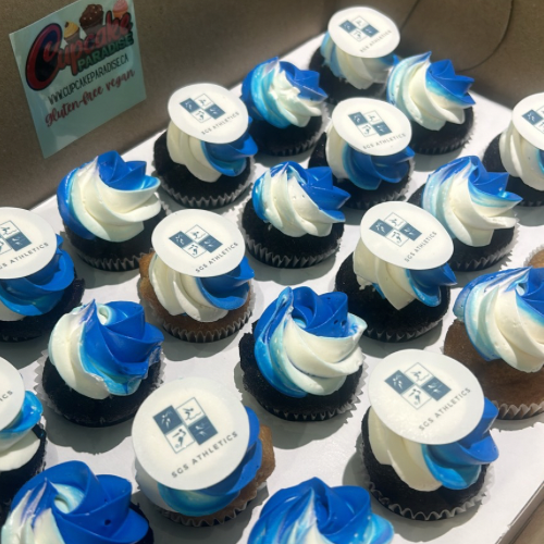 Branded Logo Mini cupcakes -24 pack Custom Color