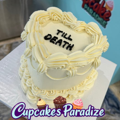 Just married heart cake