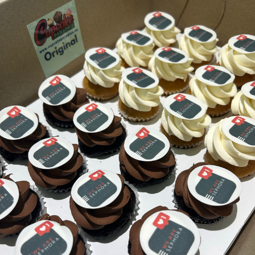 Branded Logo Mini cupcakes -24 pack Assorted Flavors