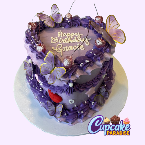 Super Pearl Vintage Heart Cake