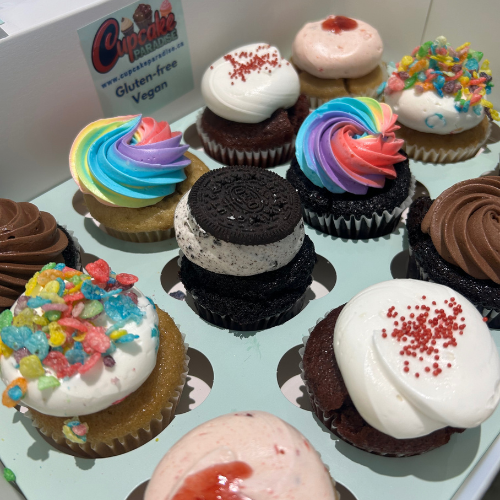 12 Pack /50/100 Gluten-free NOT vegan Cupcakes (has Butter)