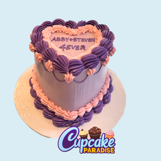 Just married heart cake