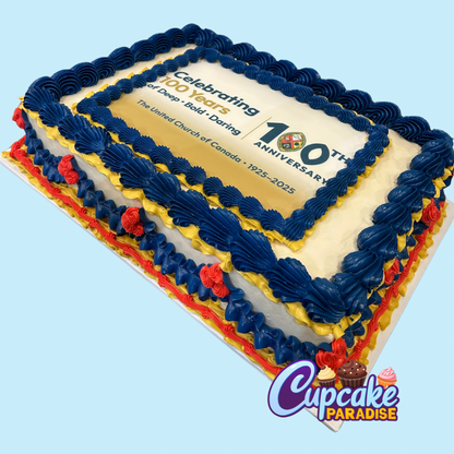 Branded Rectangle Logo Slab Cake