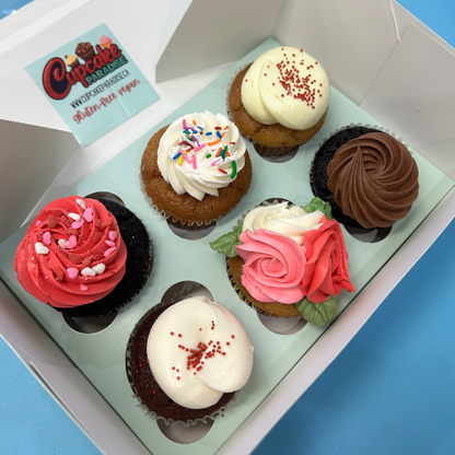6 Pack Gluten-free NOT vegan Cupcakes (has Butter)