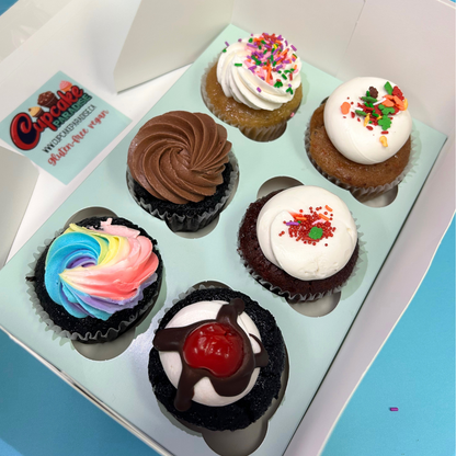 6 Pack Gluten-free NOT vegan Cupcakes (has Butter)