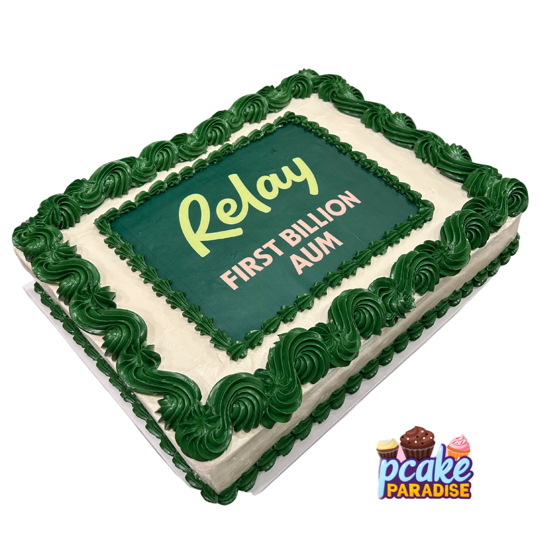Branded Rectangle Logo Slab Cake