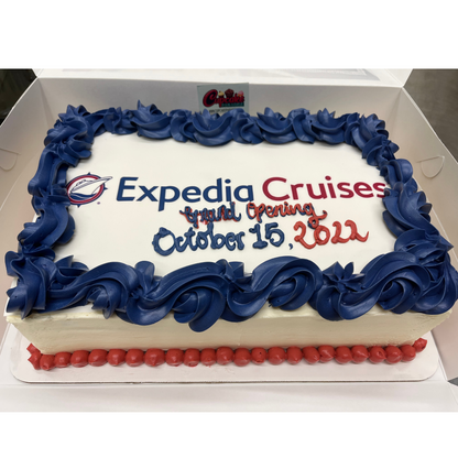 Branded Rectangle Logo Slab Cake