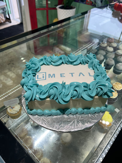 Branded Rectangle Logo Slab Cake