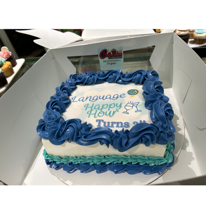 Branded Rectangle Logo Slab Cake